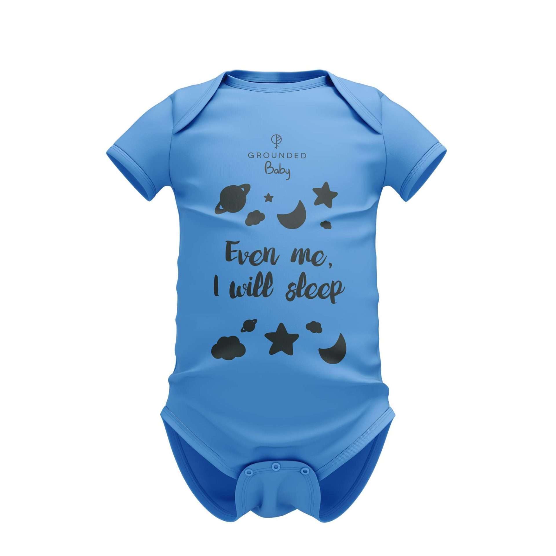Grounded Baby Onesie - Medium Blue