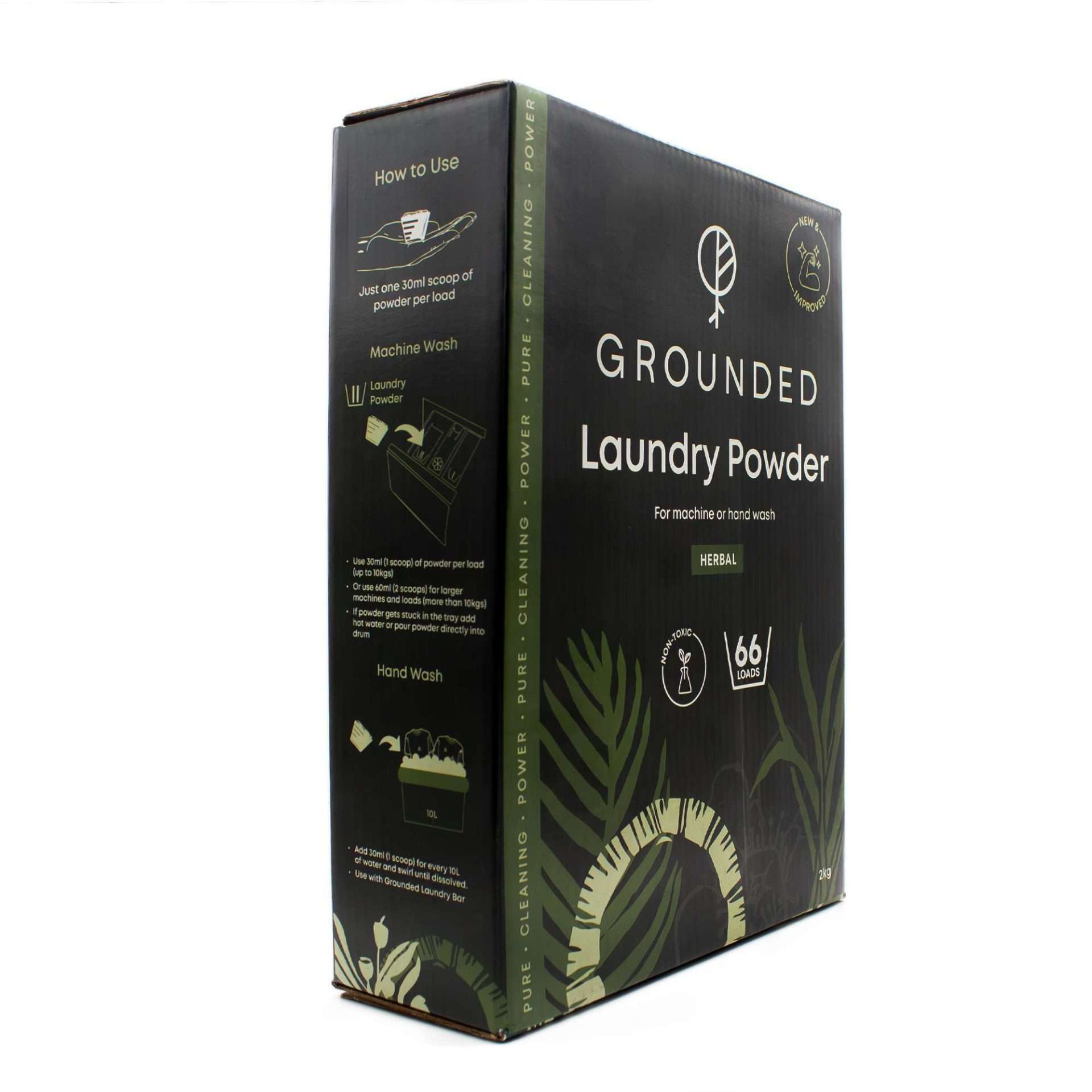 Grounded - Laundry Powder 2kg Herbal side 2 scaled Laundry Powder - Image 2