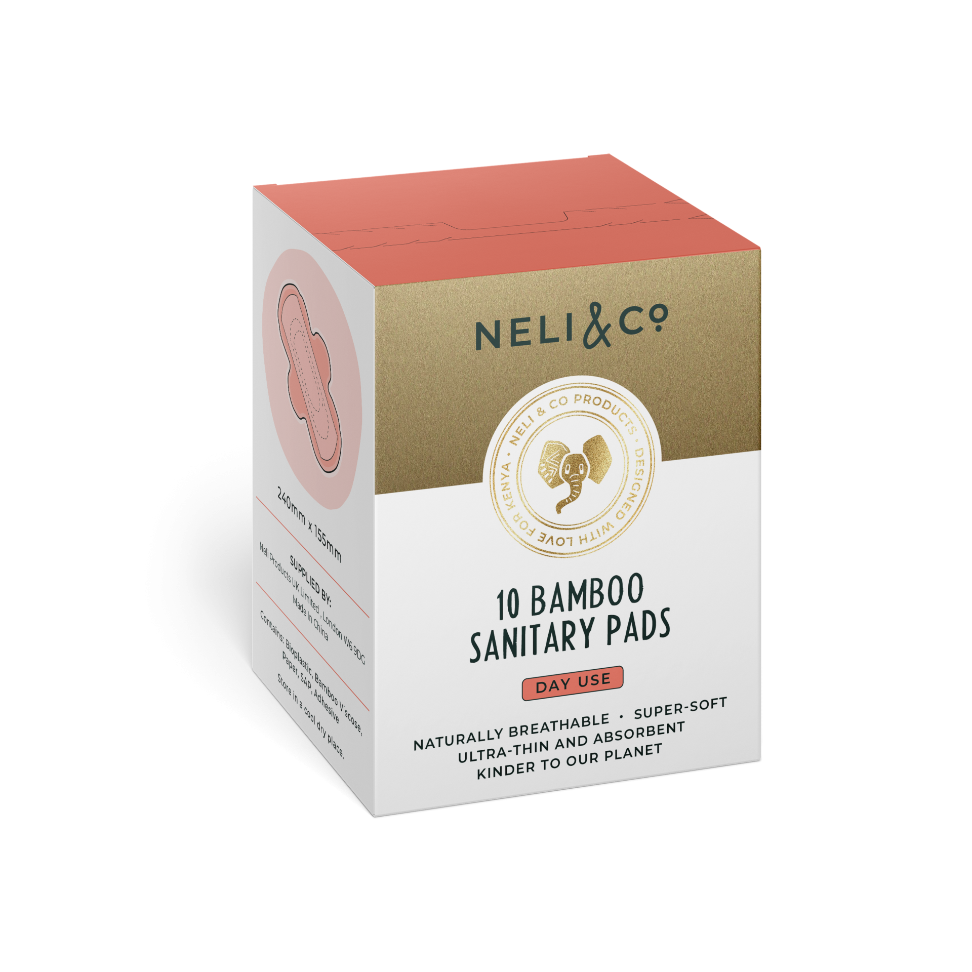 Neli & Co Bamboo Sanitary Pads - Day Use(10 Pads)